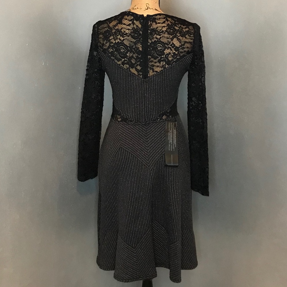 BCBGMAXAZRIA Beautiful Black&Gold Iridescent Dress - Picture 7 of 8